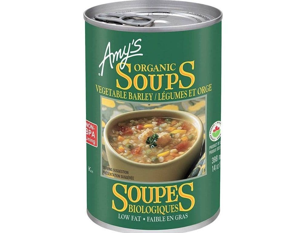 AMY'S ORGANIC VEGETABLE BARLEY SOUP 398ML