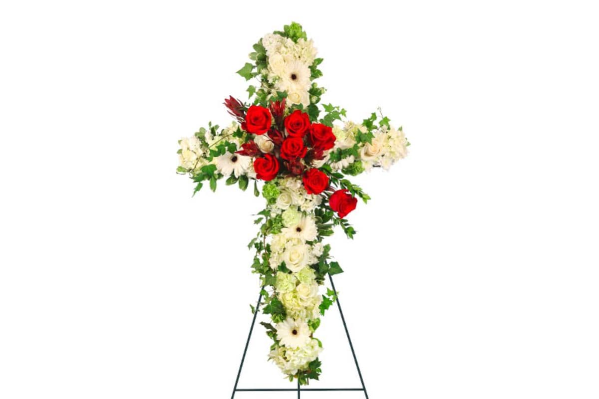 Peaceful Crossover In Red Standing Spray
