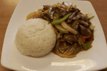 408. Sate Beef on Rice