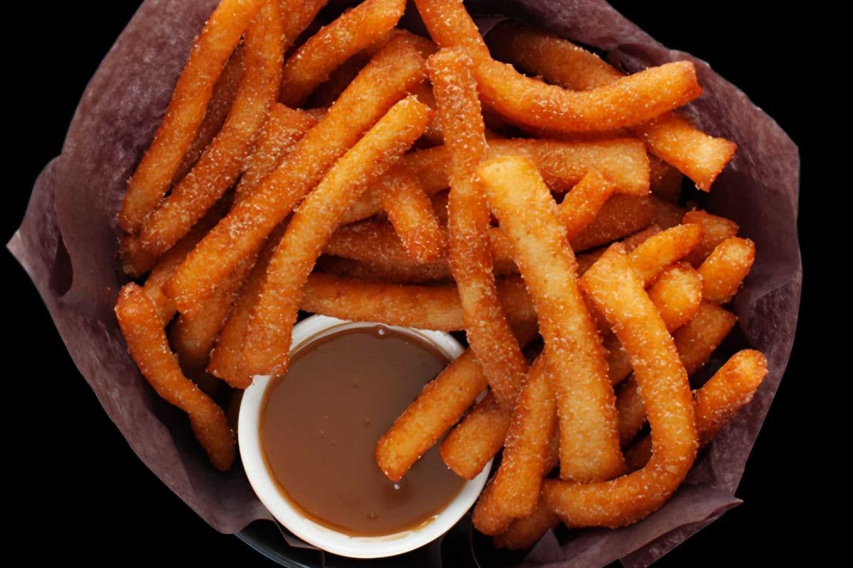 Funnel Cake Sticks with Caramel
