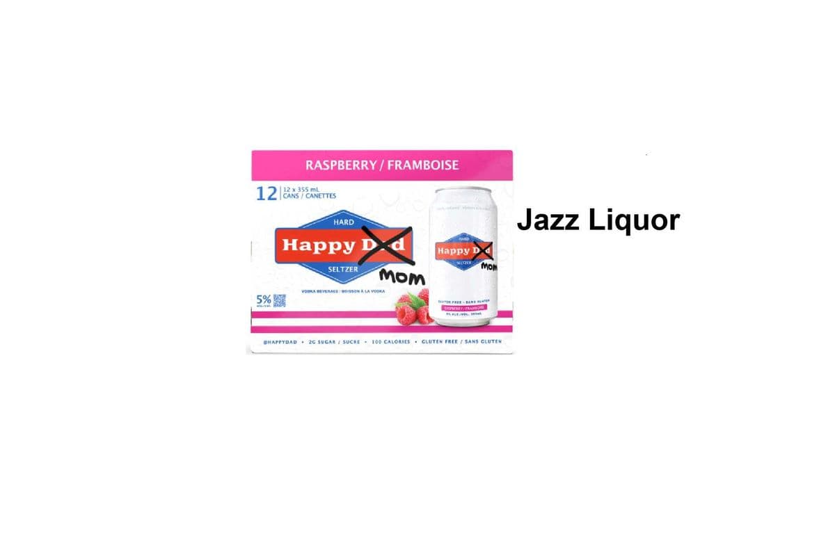 HAPPY DAD HARD SELTZER RASPBERRY 12 CANS (1 x 12×355ML)