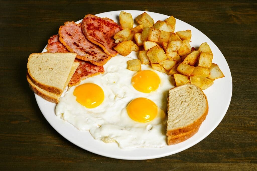 Three Eggs with Ham