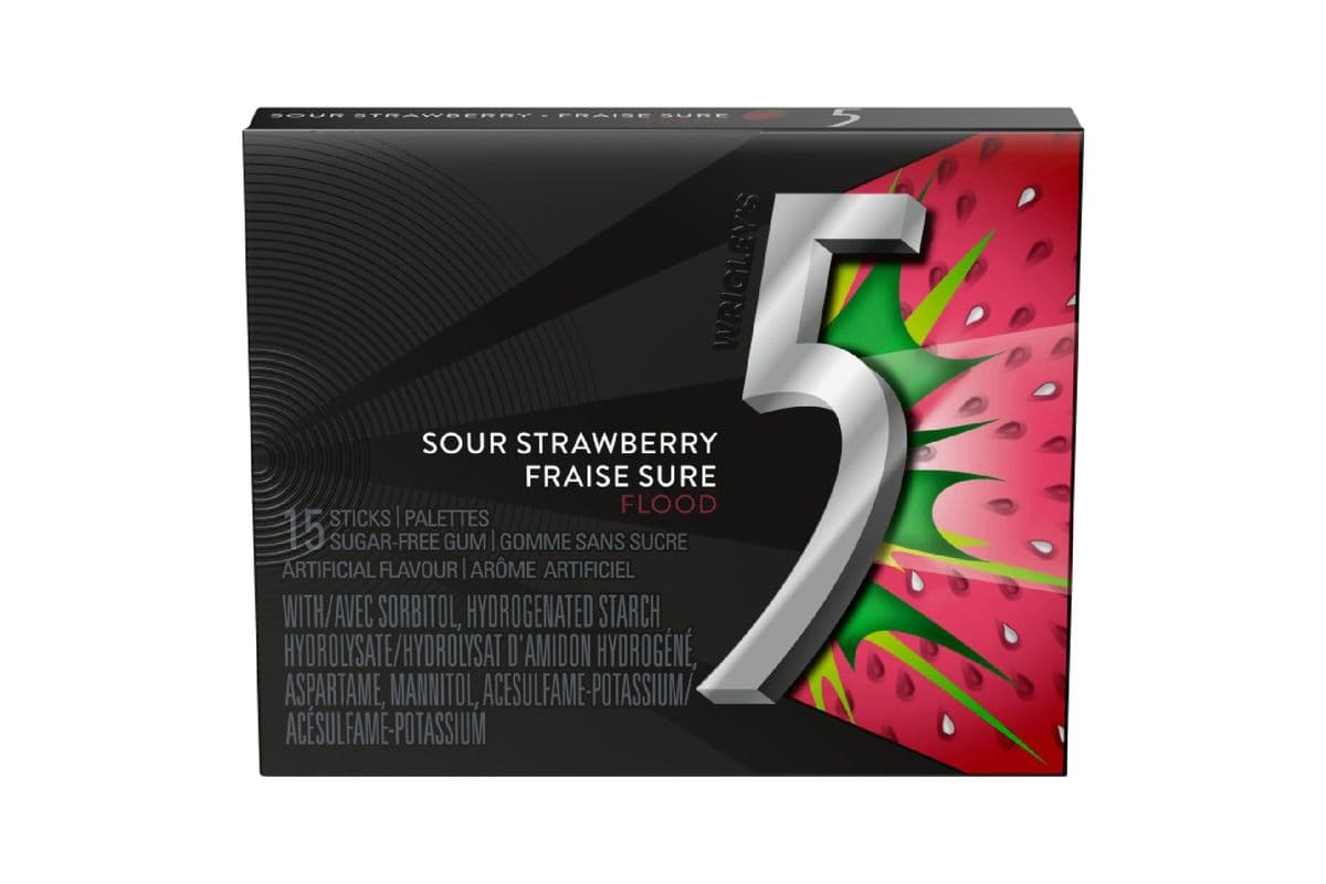 5 Gum Flood Sour Strawberry (15 pcs) 1001630