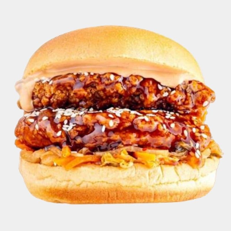 Combo de  burger de poulet frit coréen / Korean Fried Chicken Burger Combo