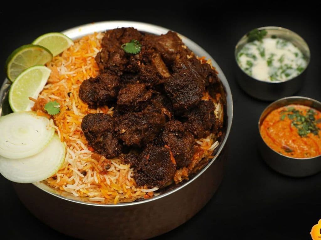 Mutton Ghee Roast Biryani / Rôti d'agneau au Ghee Biryani