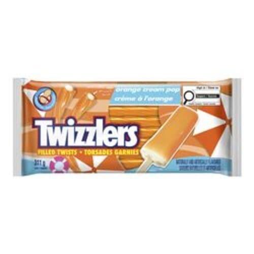 Twizzlers Torsades Garnies Creme a l'orange 311g/ Twizzlers Filled Twists Orange Cream Pop 311g