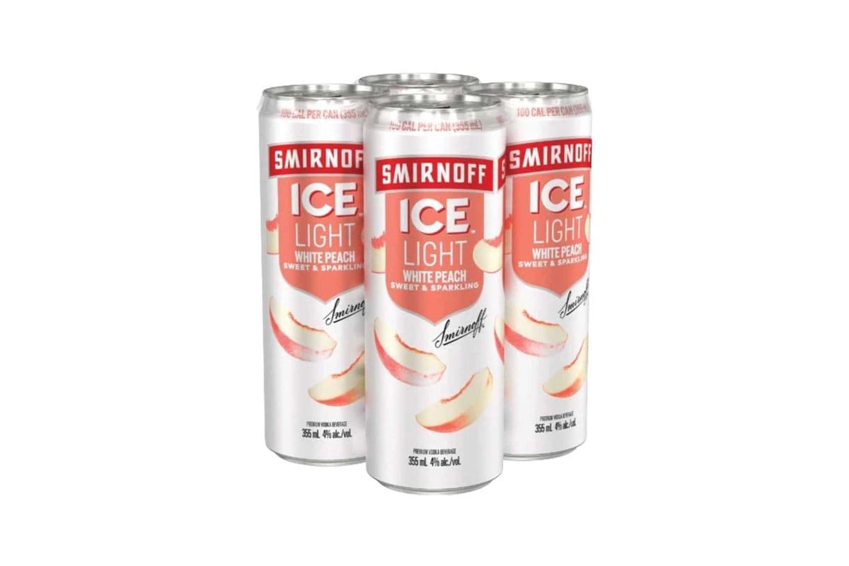 Smirnoff Ice Light White Peach Sweet & Sparkling (4 Cans) (1 x 4x355ML)