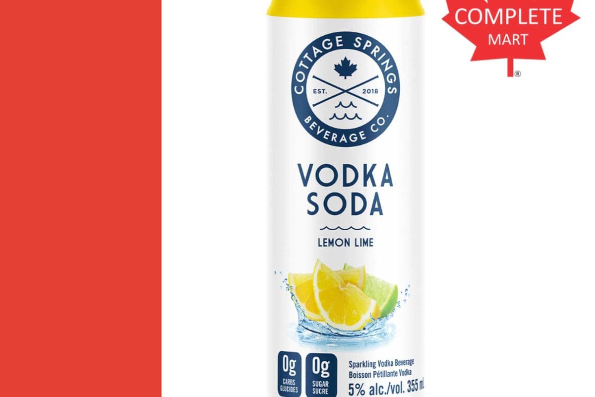 COTTAGE SPRINGS VODKA LEMON-LIME 355ML (1 x 355ML)