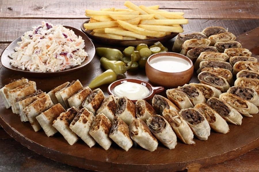 Charcoal Veal and Lamb Shawarma (Family Platter)