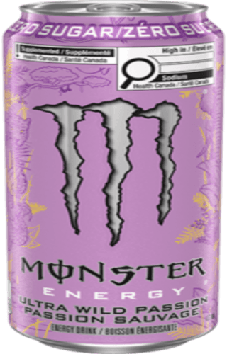 Monster Boisson Énergisante Passion Sauvage 473ml/  Monster Energy Drink Ultra Wild Passion 473ml