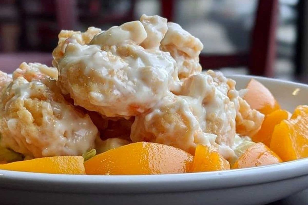 72B. Shrimp with Creamy Peach Sauce