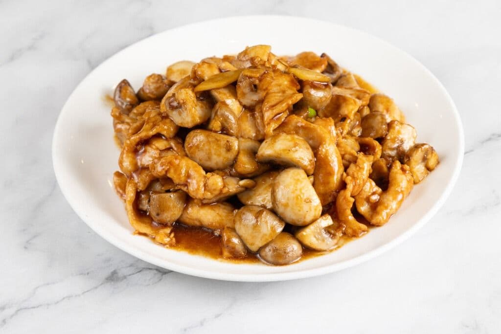 Sliced Chicken with Fresh Mushroom