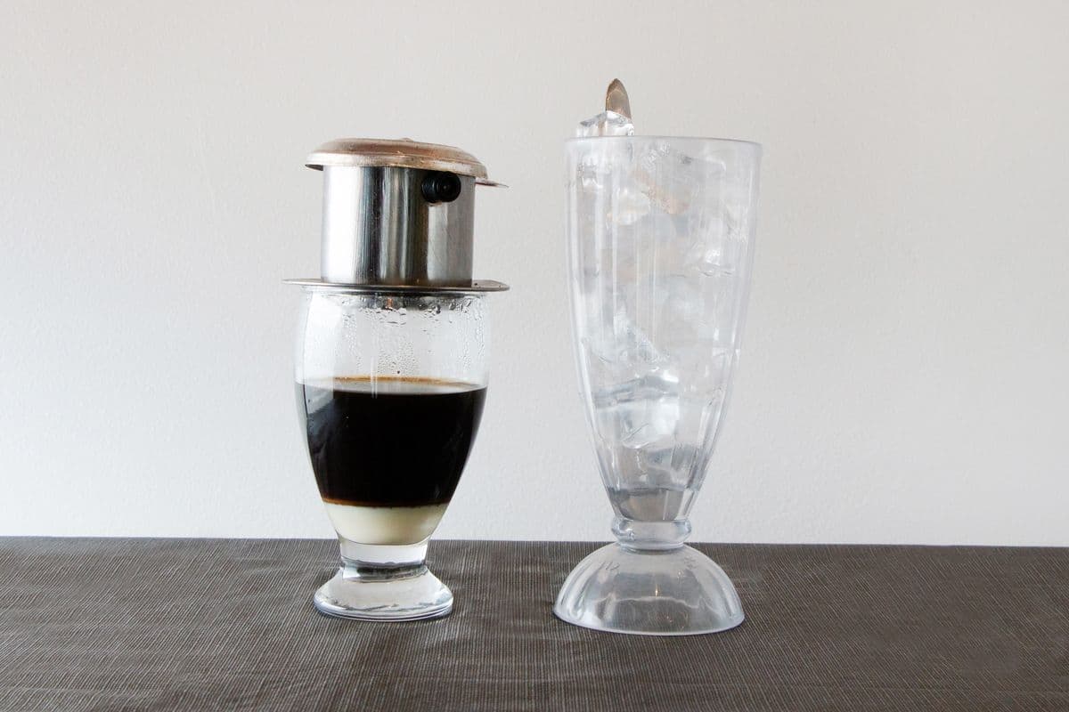D167. Vietnamese Filtered Coffee and Condensed Milk - Ca Phe Sua Nong (Hot)
