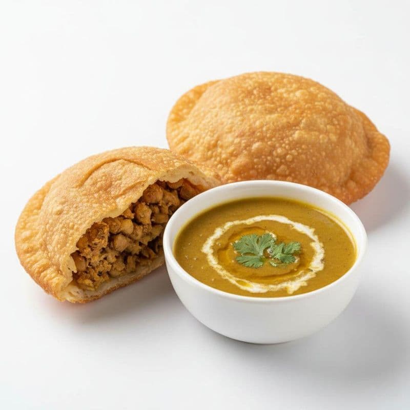 Khasta Kachori with Daal (Yellow Lentils)