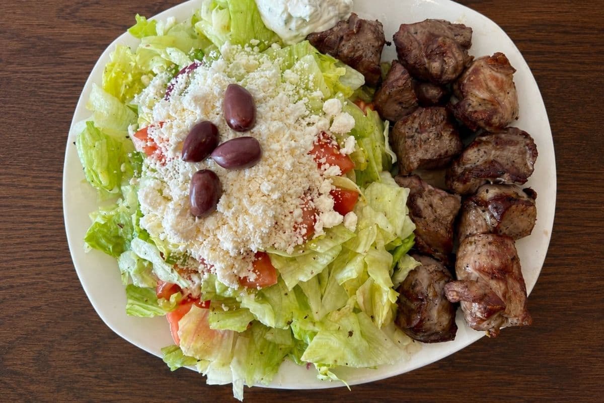 Lamb Souvlaki Salad