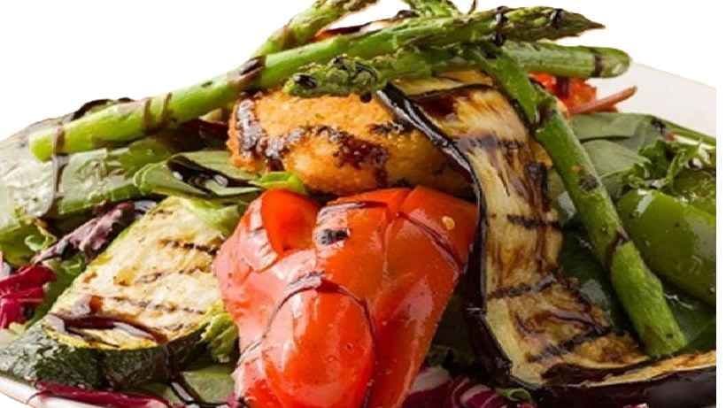 Grilled Vegetables and Warm Goat Cheese Salad