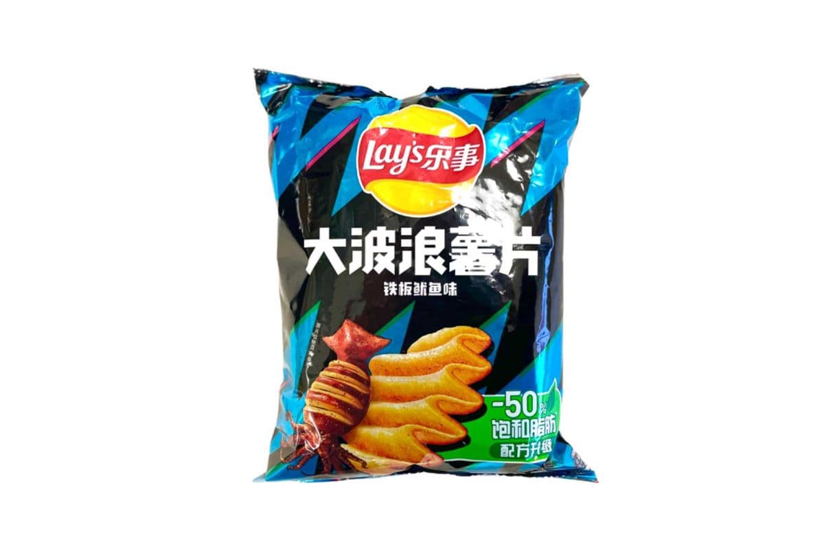 Lay's Big Wave Chips Spicy Squid Flavour(-50% Fat)70g 乐事薯片-铁板鱿鱼味