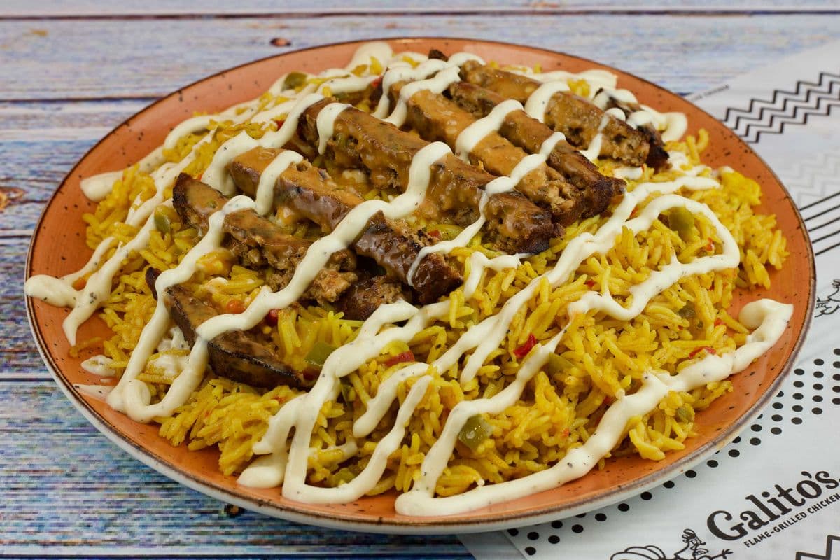 Veggie Strips on a Bed of Rice