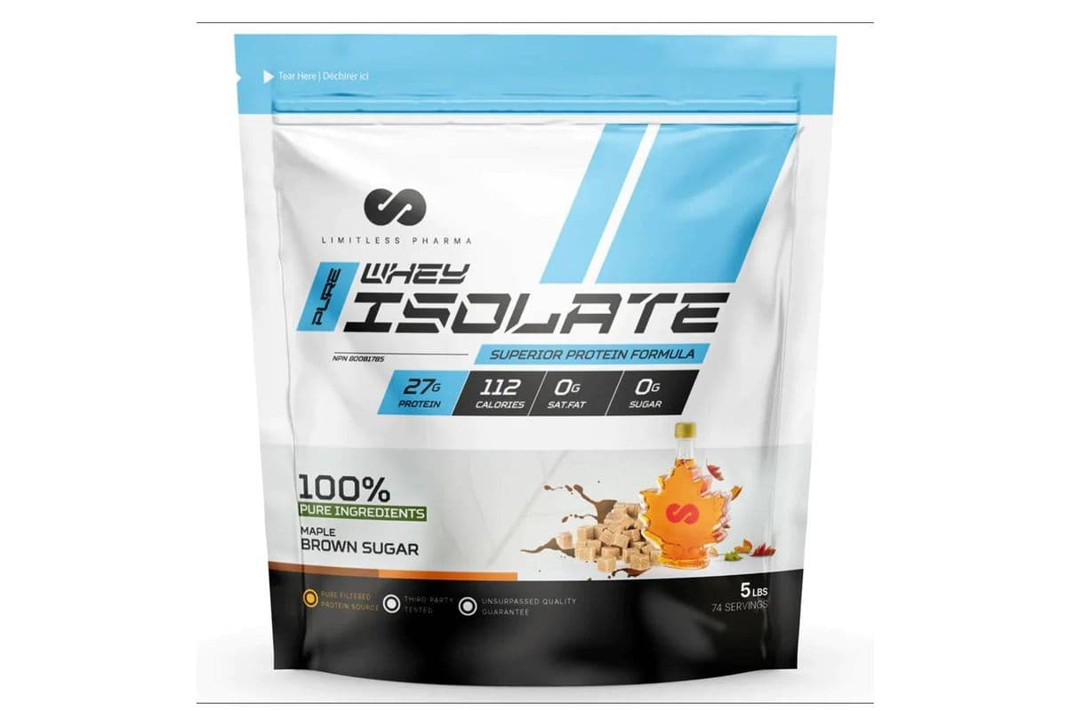 Limitless Pharma Whey Isolate Maple Brown Sugar Protein Powder (5 lb)