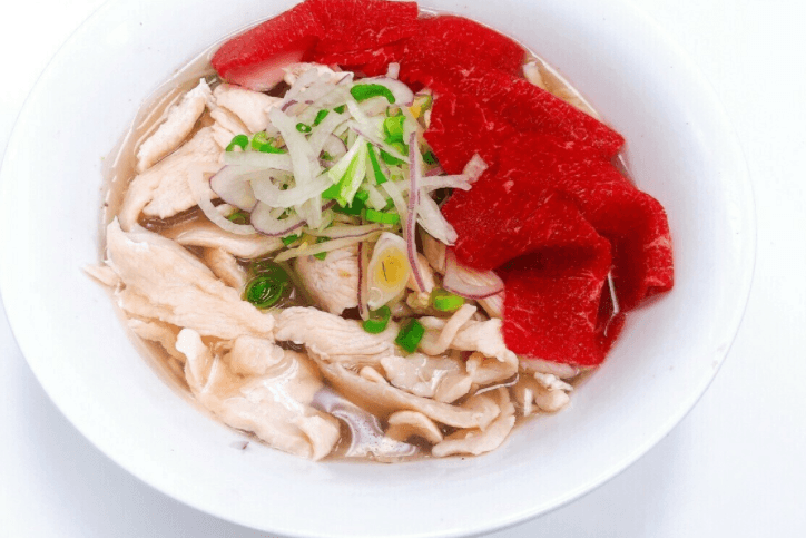 317. Rare Beef and Chicken Rice Noodle Soup - Pho Ga Tai