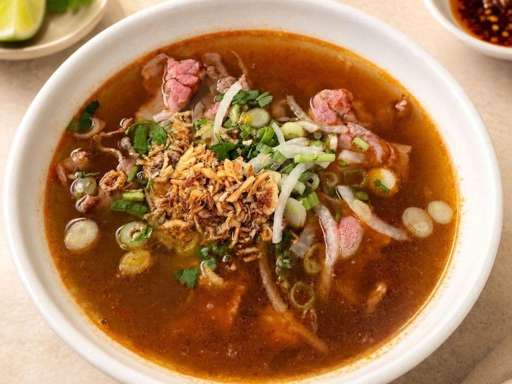 T03. Medium Rare Beef Tom Yum Noodle Soup