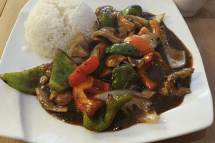 319. Chicken with Black Bean Sauce on Rice