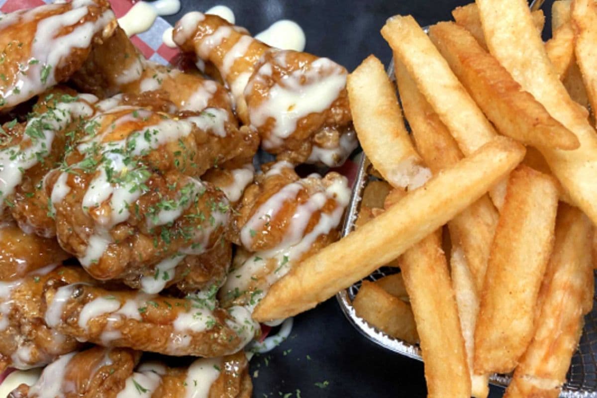 12pc Macao Chicken Wings and Fries