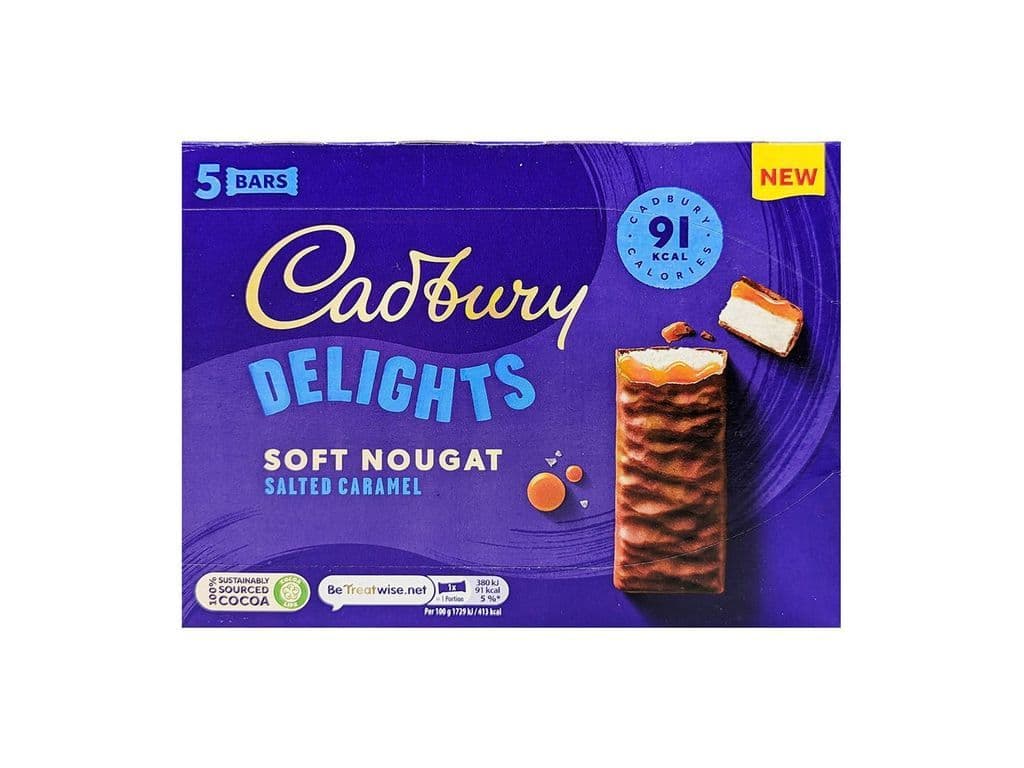 Cadbury Delights Soft Nougat Salted Caramel UK 5 Pack