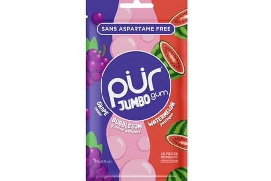 PUR Jumbo Gum - Grape, Bubblegum, Watermelon (20 pcs) 8302489