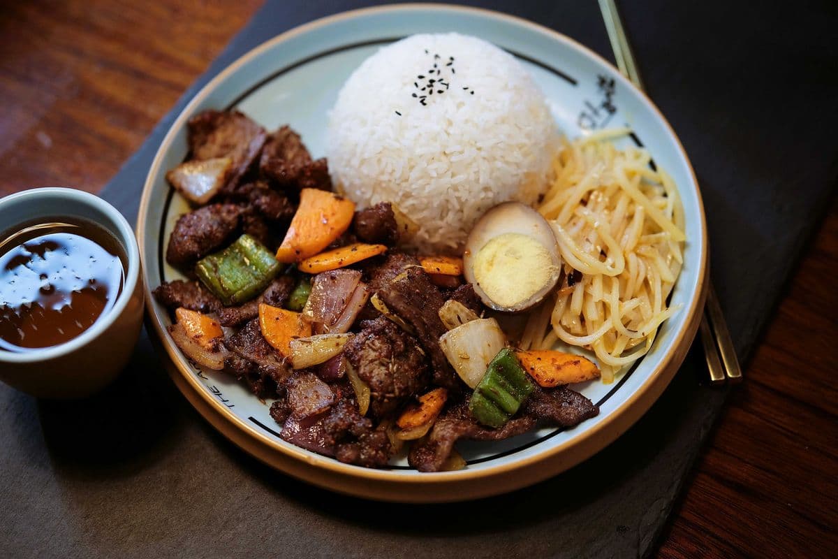 404. 孜然牛肉 Chinese Cumin Beef Bento Box