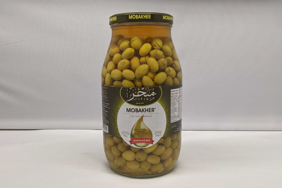 Mobakher Green Olives Salqini, 2750 Grams (2750g)