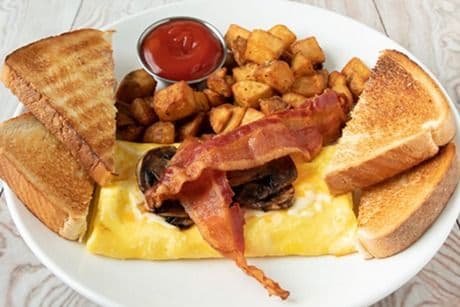Mushroom, Bacon, and Cheese Omelette
