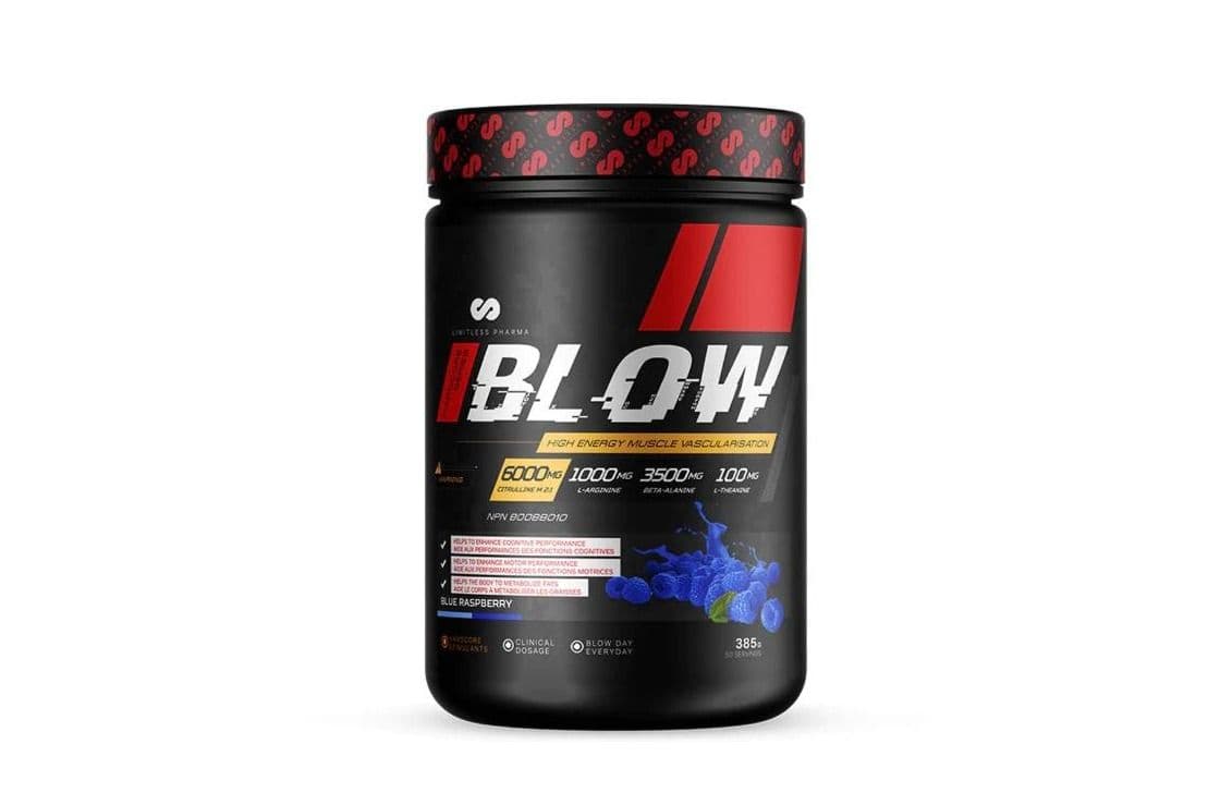Limitless Pharma Blow Blue Raspberry Pre-Workout Powder (385 g)