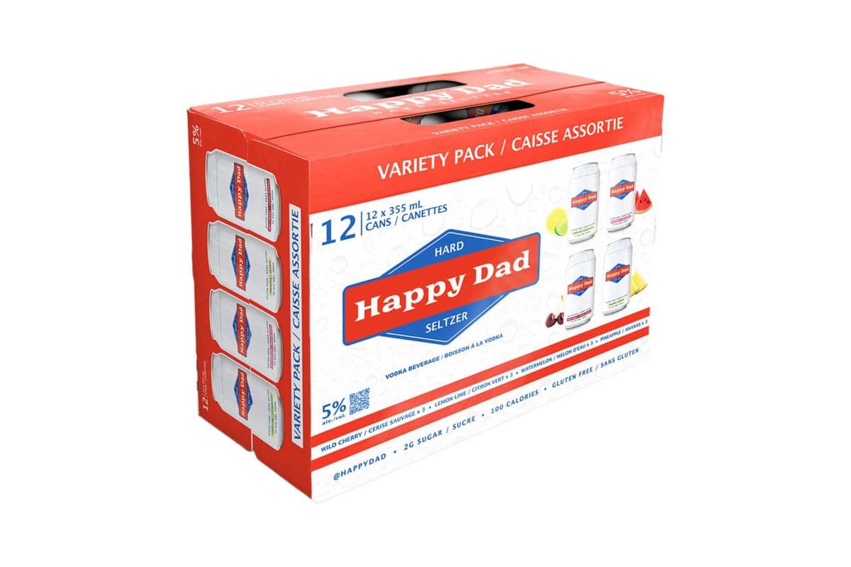 ★ Happy Dad Hard Seltzer Variety Pack | SAVINGS EVERYDAY — THE HYPE IS REAL | (12 x 355ML)