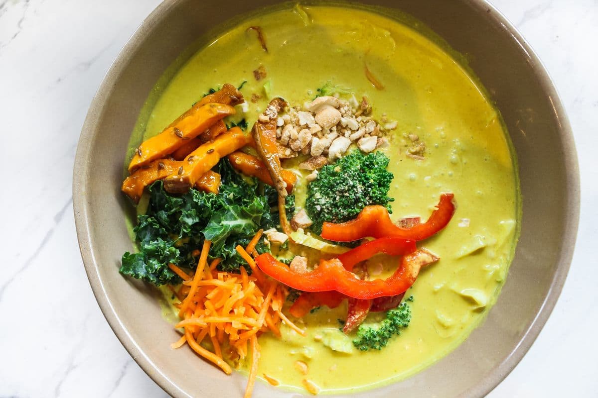 Vegan Yellow Coconut Curry Bowl
