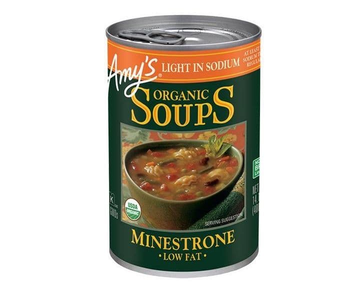 AMY'S ORGANIC MINESTRONE SOUPS LOW SODIUM 398ML