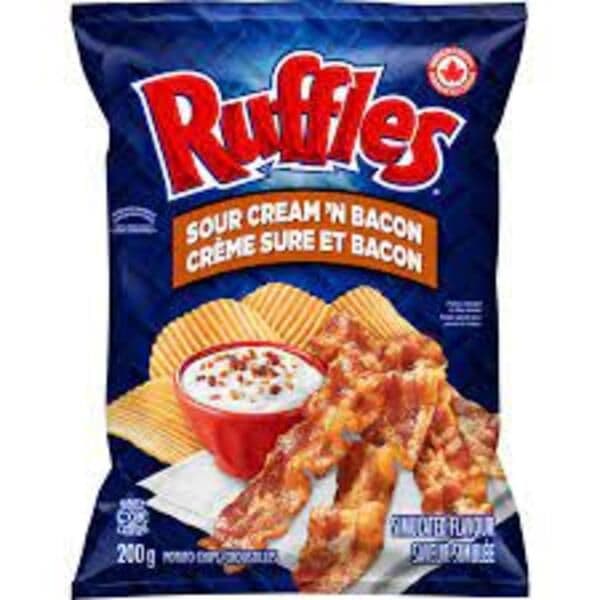 Ruffles Créme Sure et Bacon 200g/ Ruffles Sour Cream 'n Bacon 200g