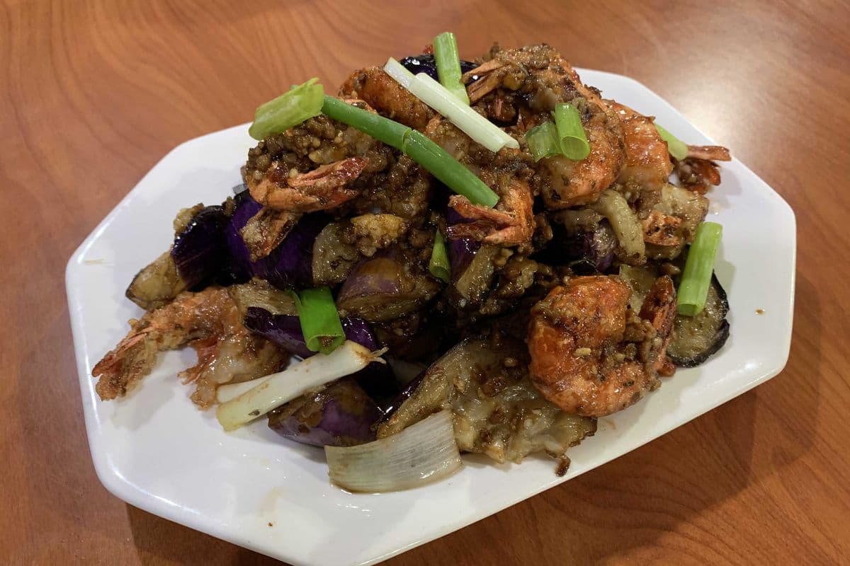 S4. Tiger Prawns with Minced Pork and Eggplant (肉末茄子珍宝老虎虾)