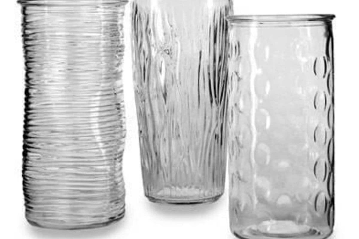 9.75"H Assorted Clear Glass Vase