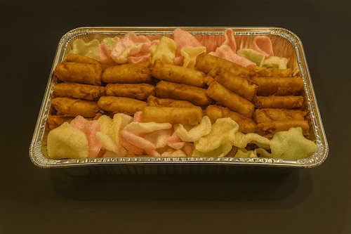 Platter Vegetable Spring Rolls (18pc,incl. Shrimp Chips)🥦 / 歡樂餐 黃金春捲(18pc)附蝦片🥦