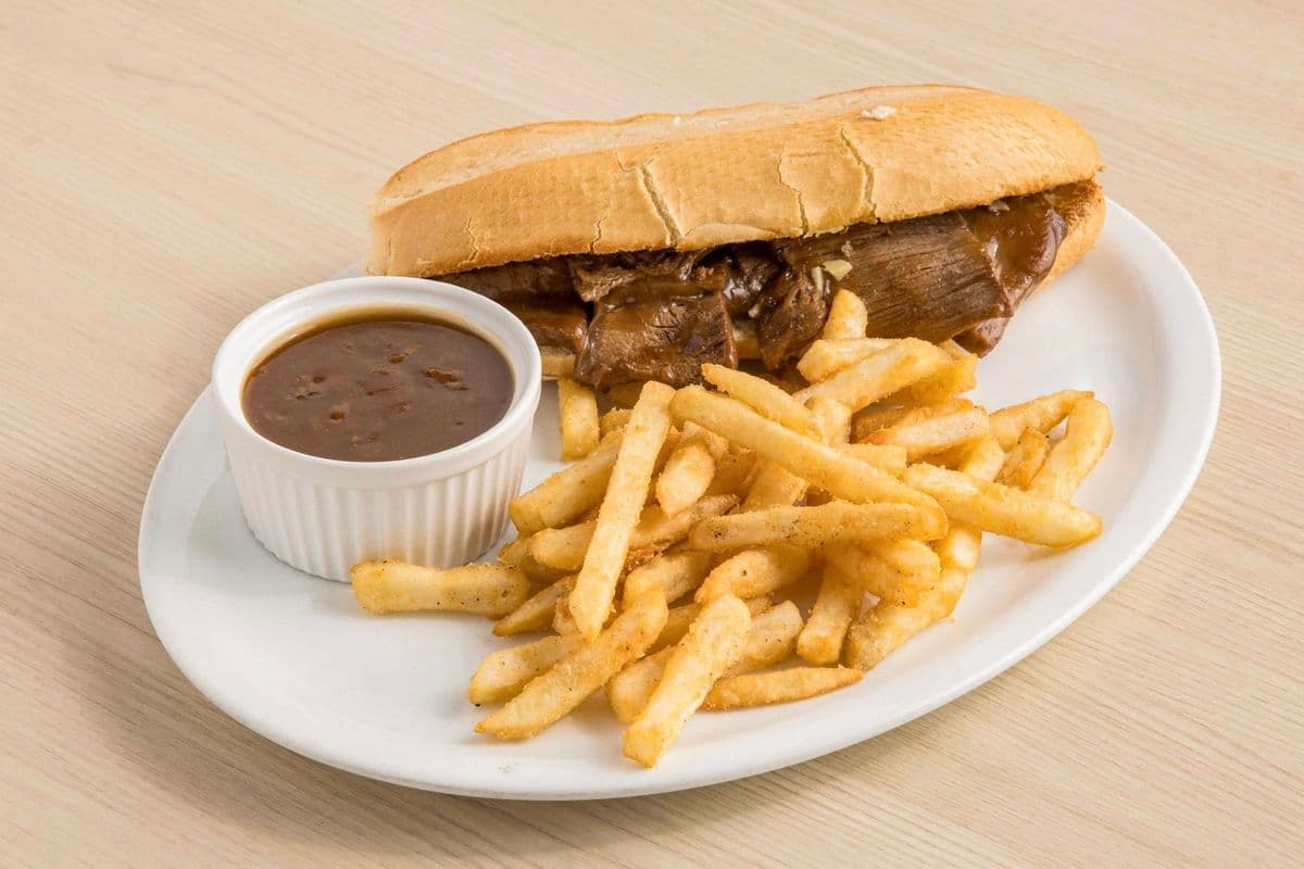 Roast Beef Dip Sandwich with Fries