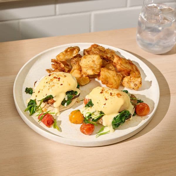 Charred Tomato & Spinach Benedict