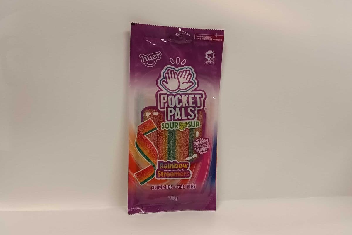 Huer Pocket Pals Sour Gummies - Rainbow Streamers (70g)