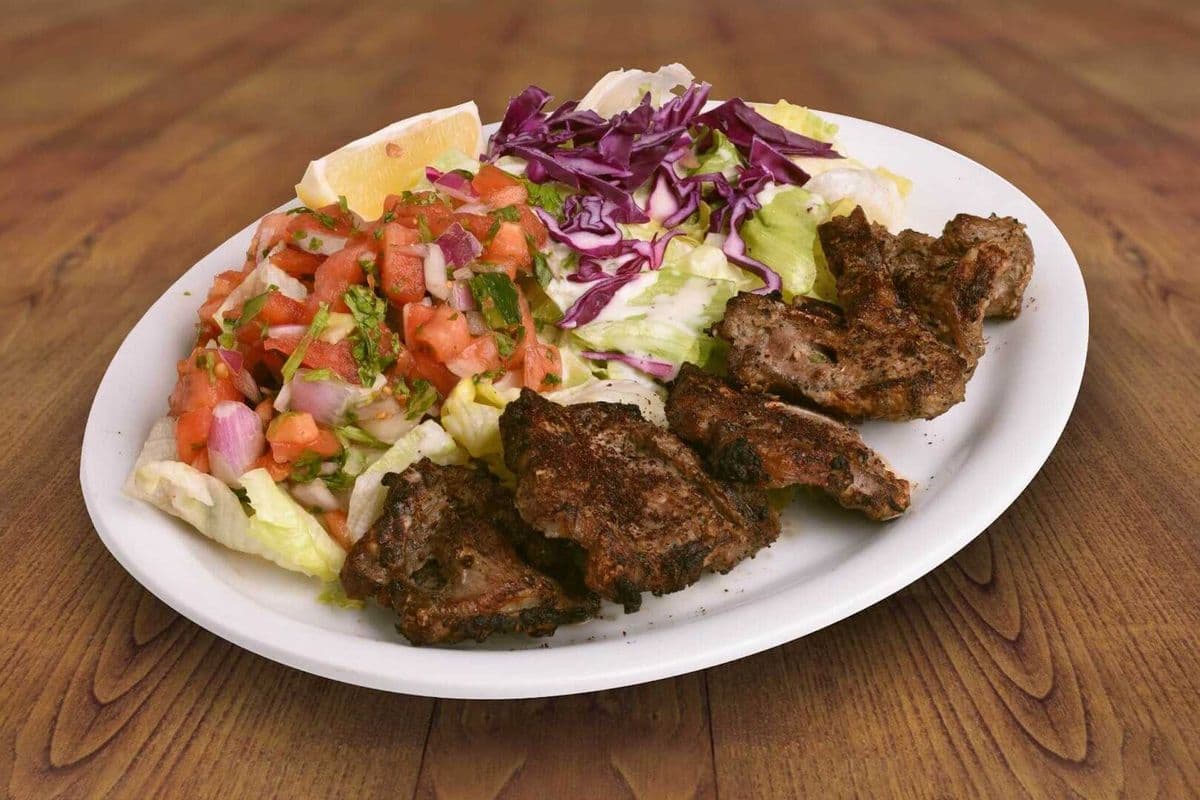 Chopan Kabob Salad & Naan (Lamb Chops)