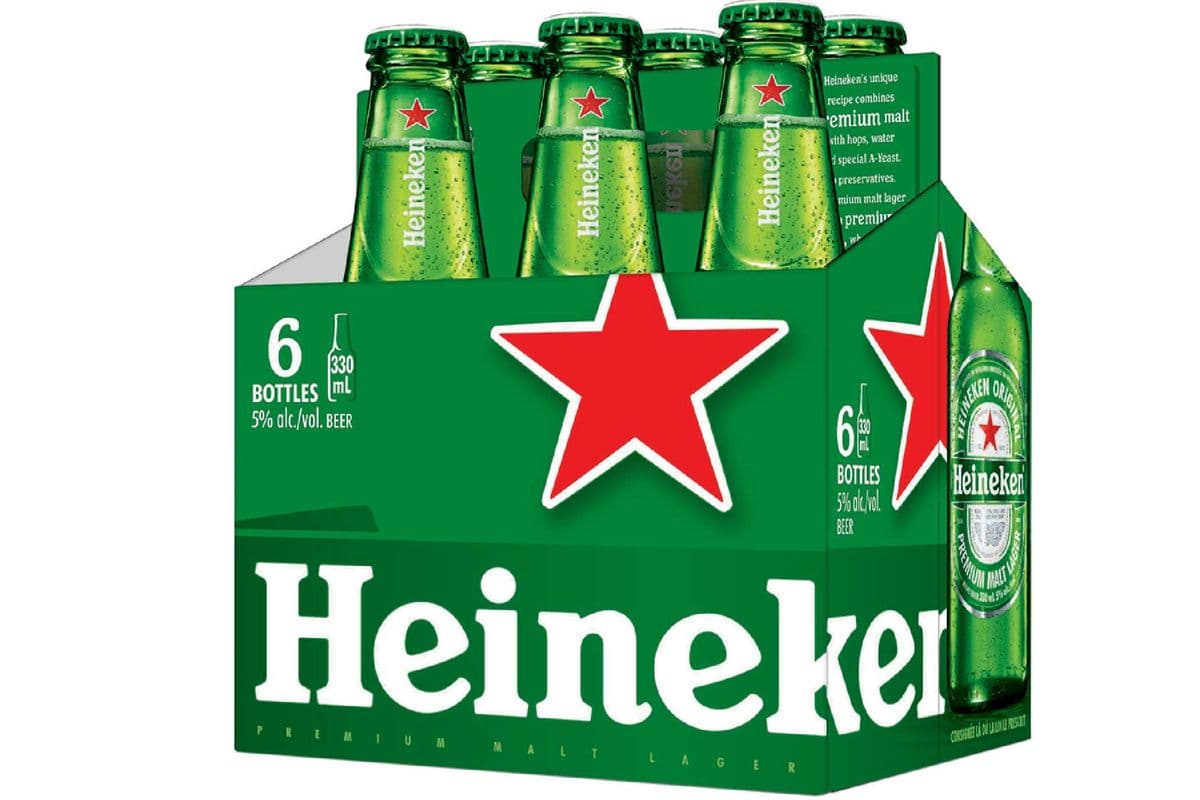 Heineken Lager (6 Pack Bottles) (6 x 330 ml Bottles)