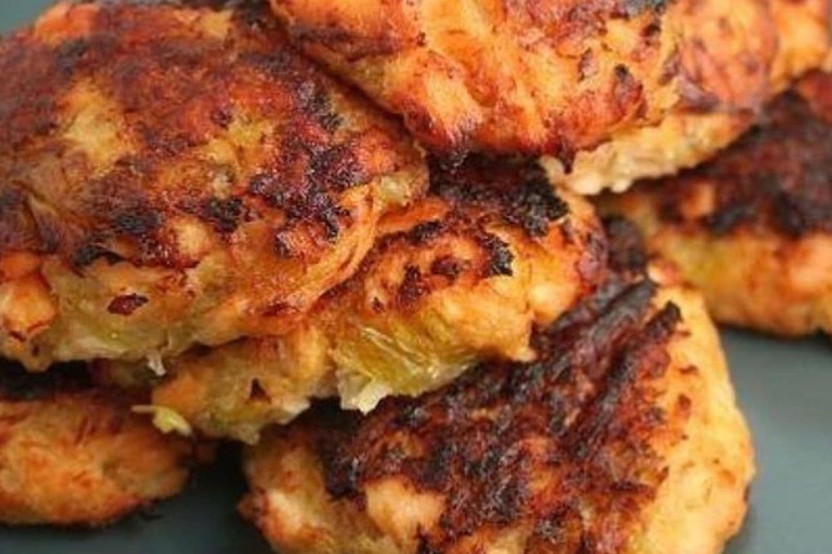 Grilled Salmon Cakes with Hash and Eggs Meal