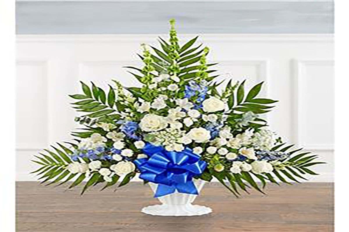 Tranquility Floor Basket™ - Blue & White