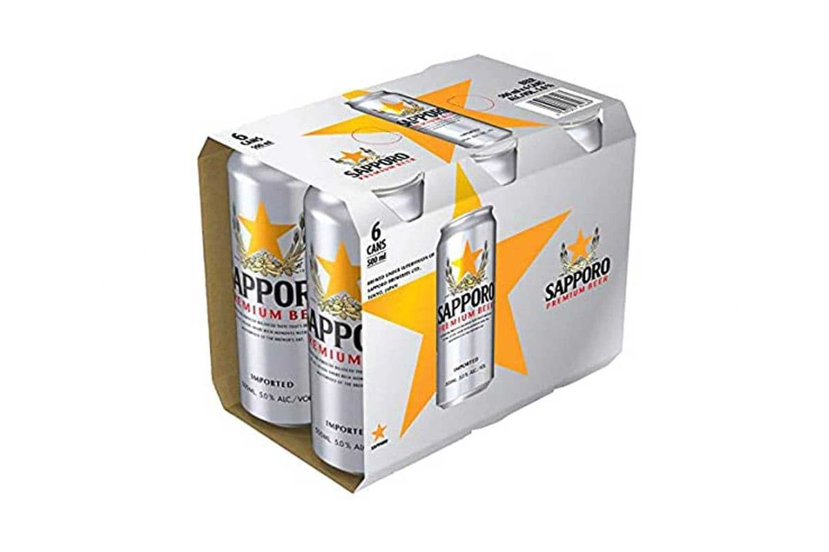 Sapporo Premium Lager Beer (6 x 500 ml) (6 x 473 ml Cans)
