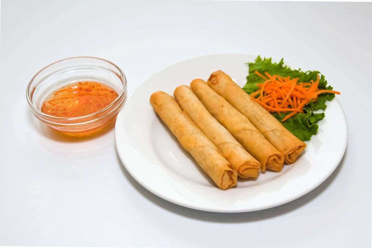 1. Deep Fried Pork Spring Rolls (4 pcs)