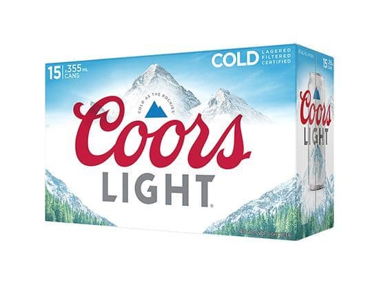 Coors Light 15can, 355mL domestic (4.0% ABV)